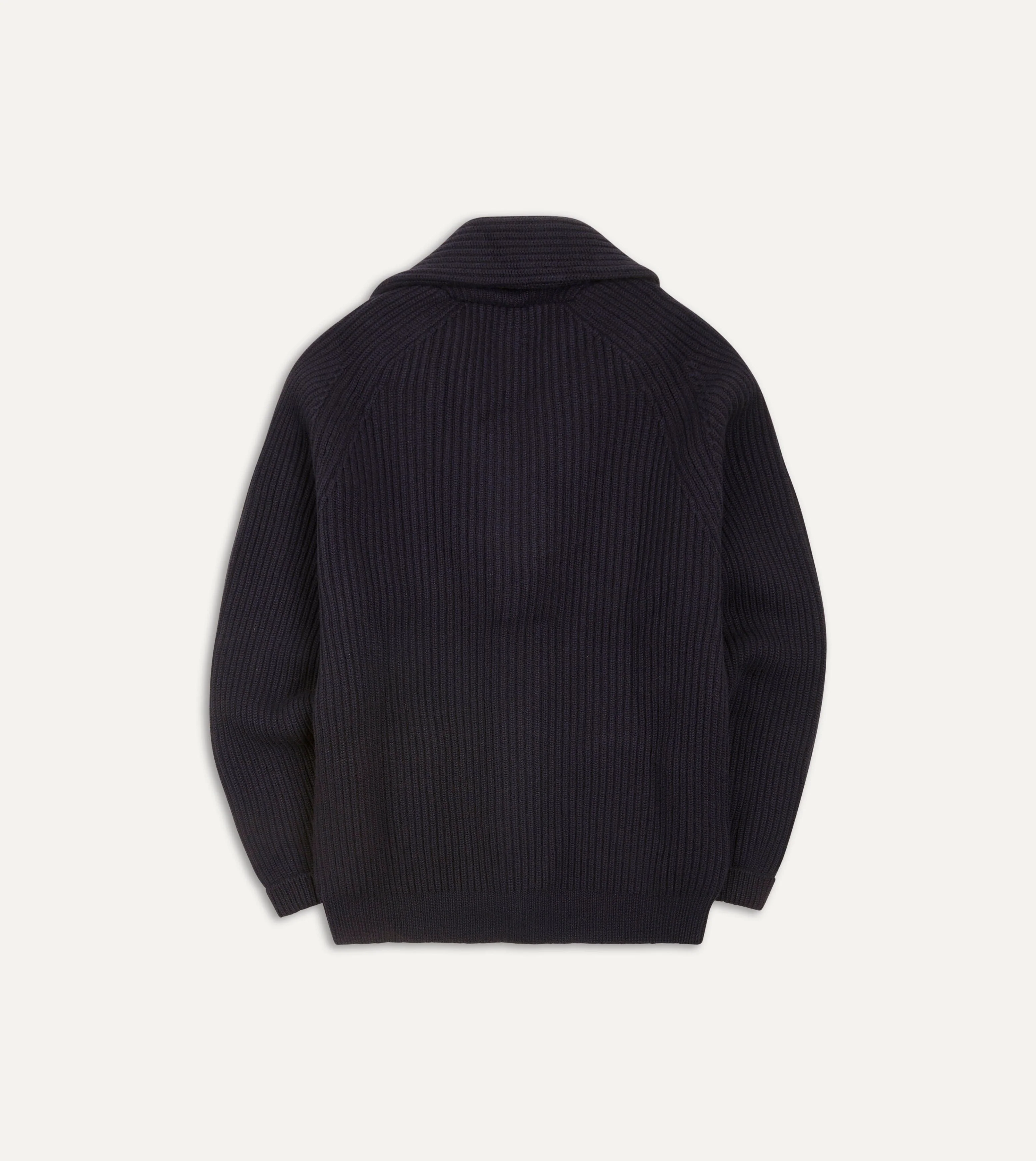 Navy Cashmere Shawl Collar Cardigan - Image 6