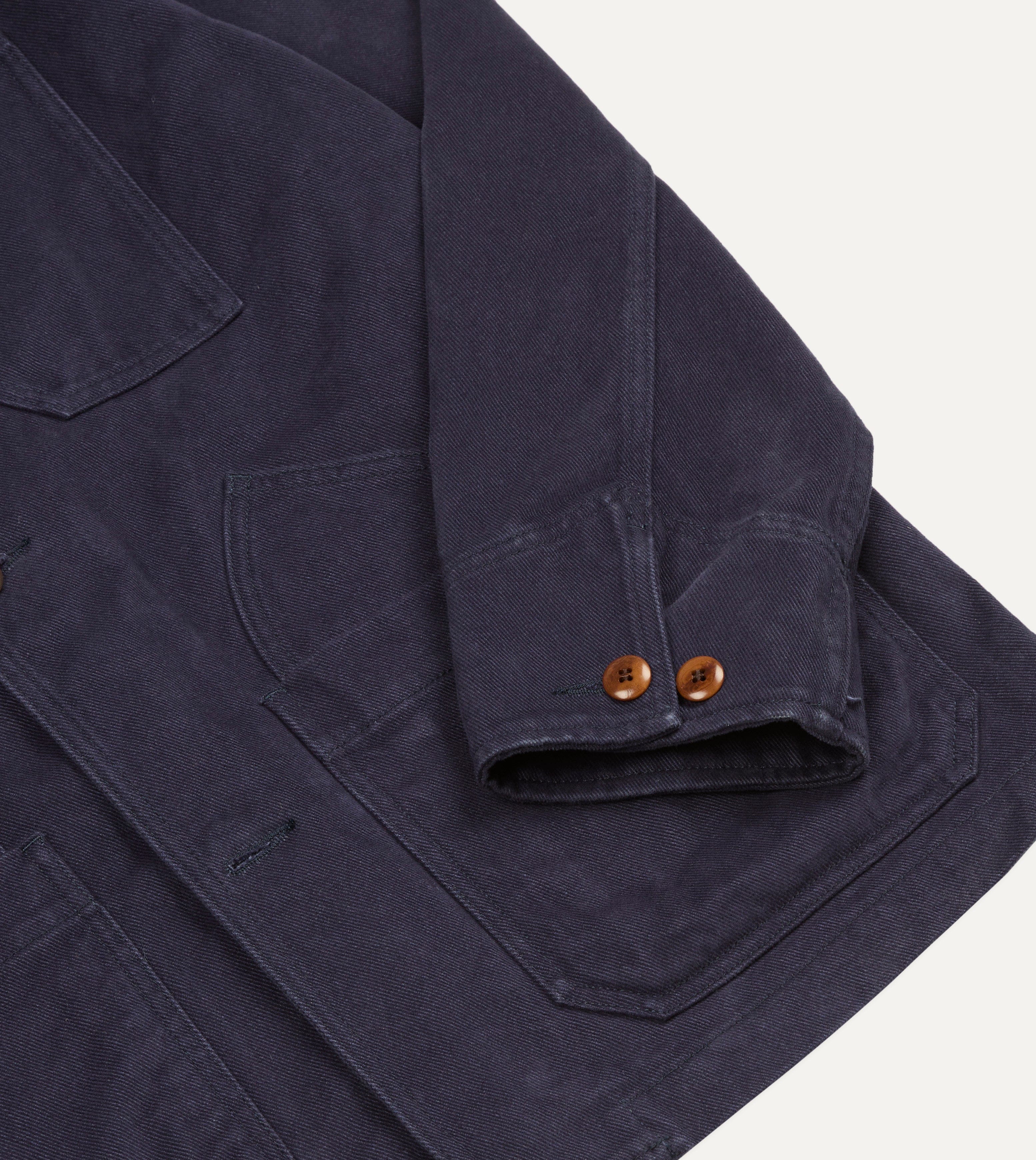 Navy Cotton Canvas Utility Blazer - Image 7