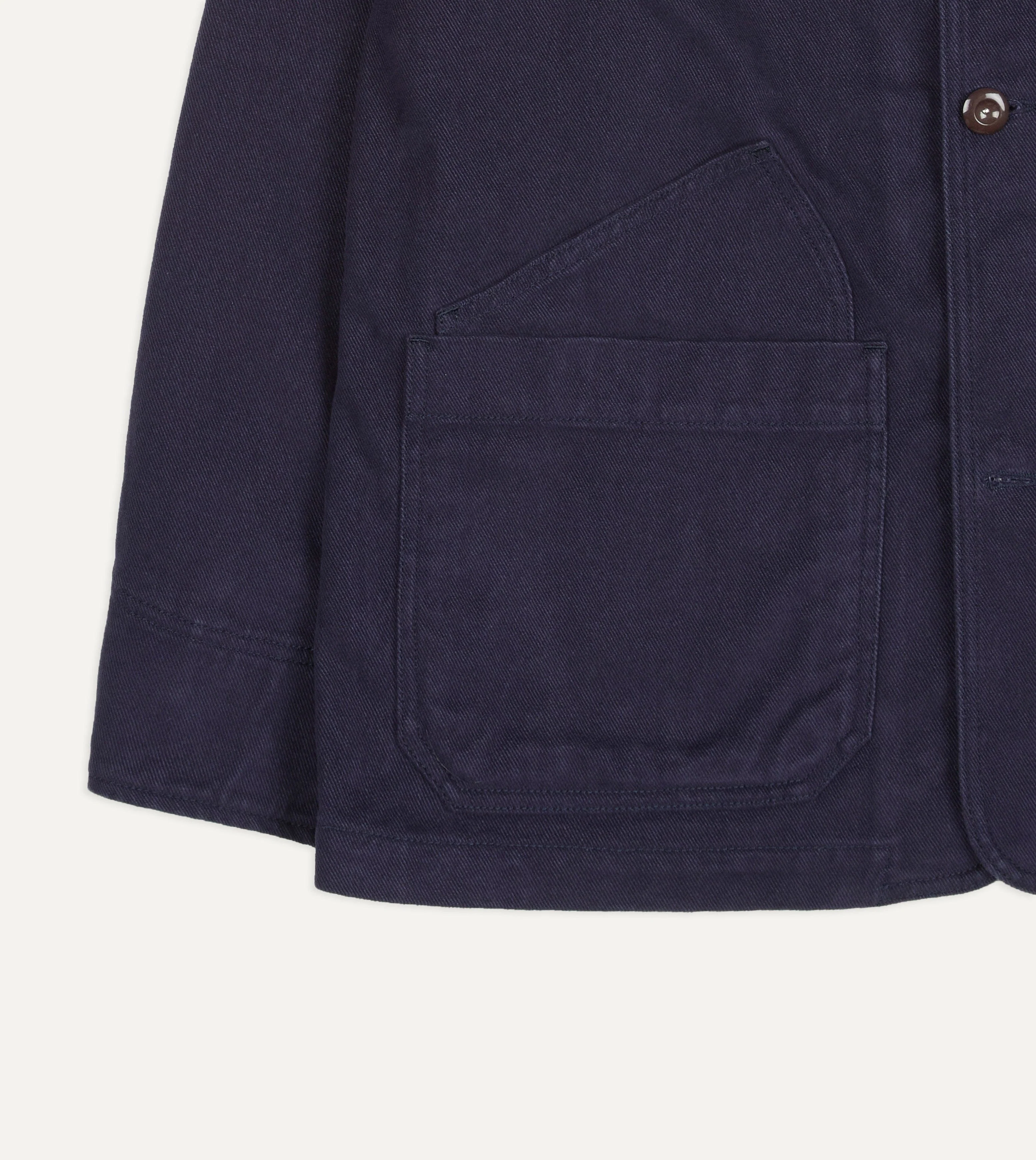 Navy Cotton Canvas Utility Blazer - Image 8