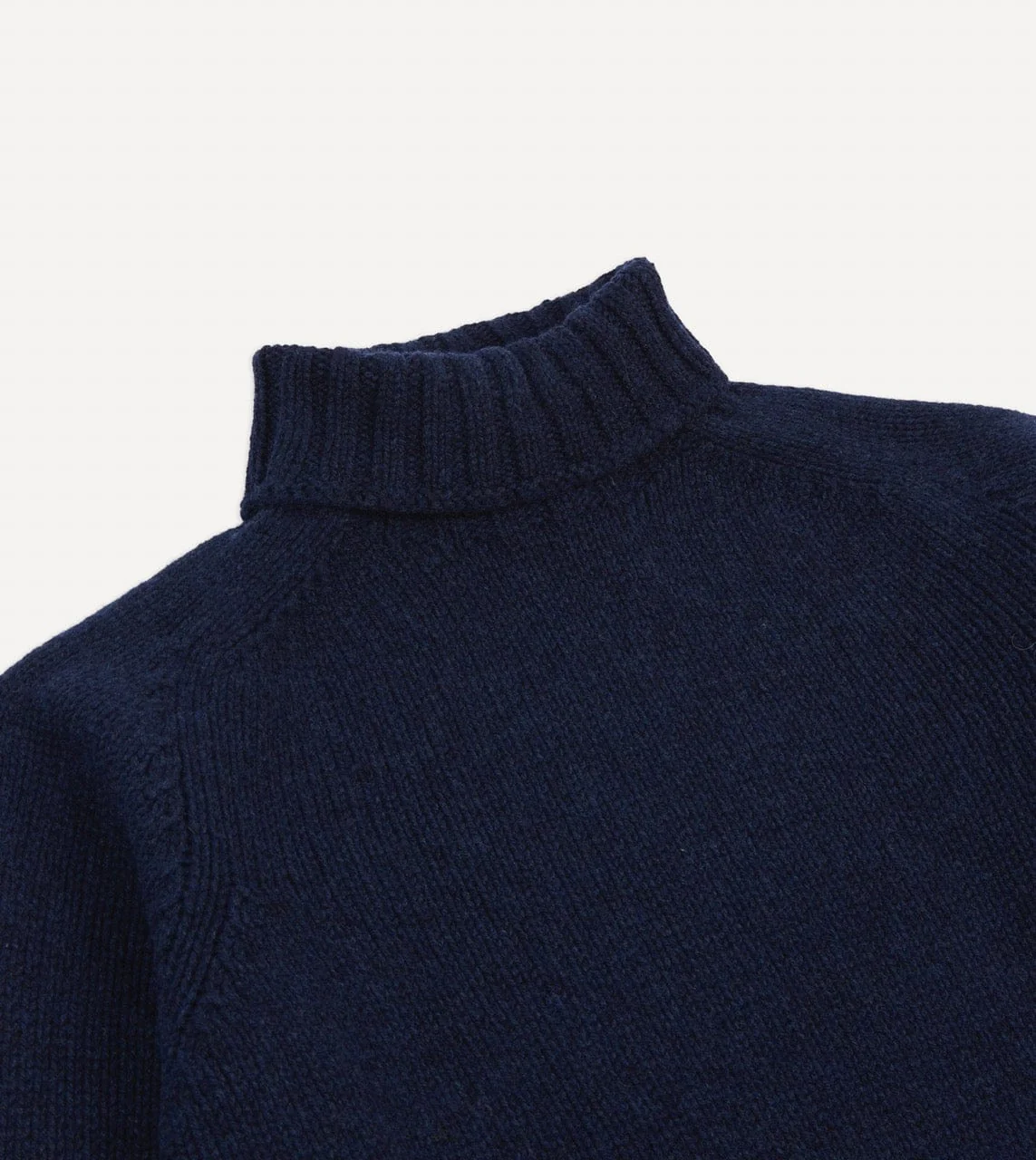 Navy Lambswool Submariner Roll Neck Jumper - Image 3