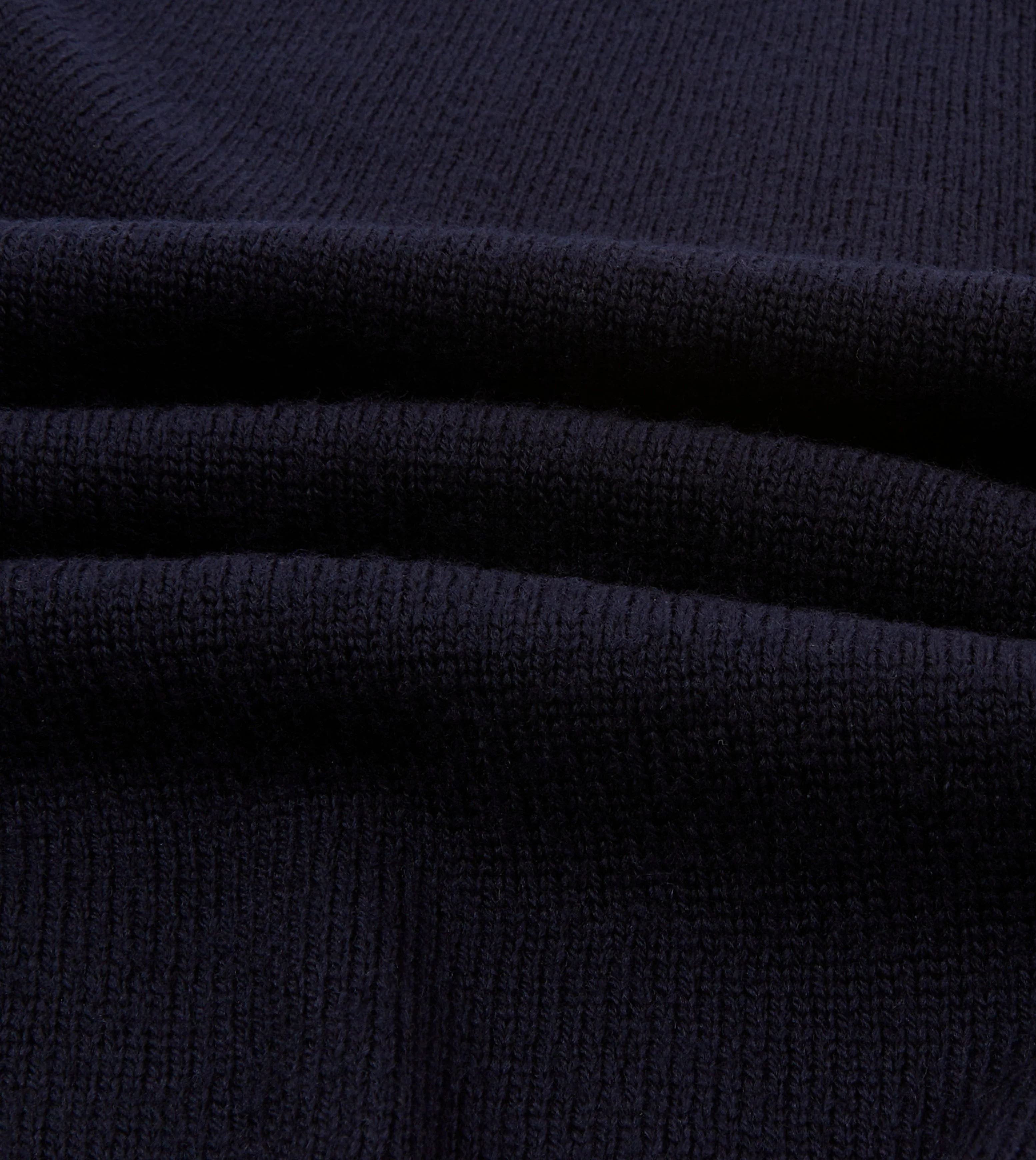 Navy Merino Wool Knitted Polo - Image 2