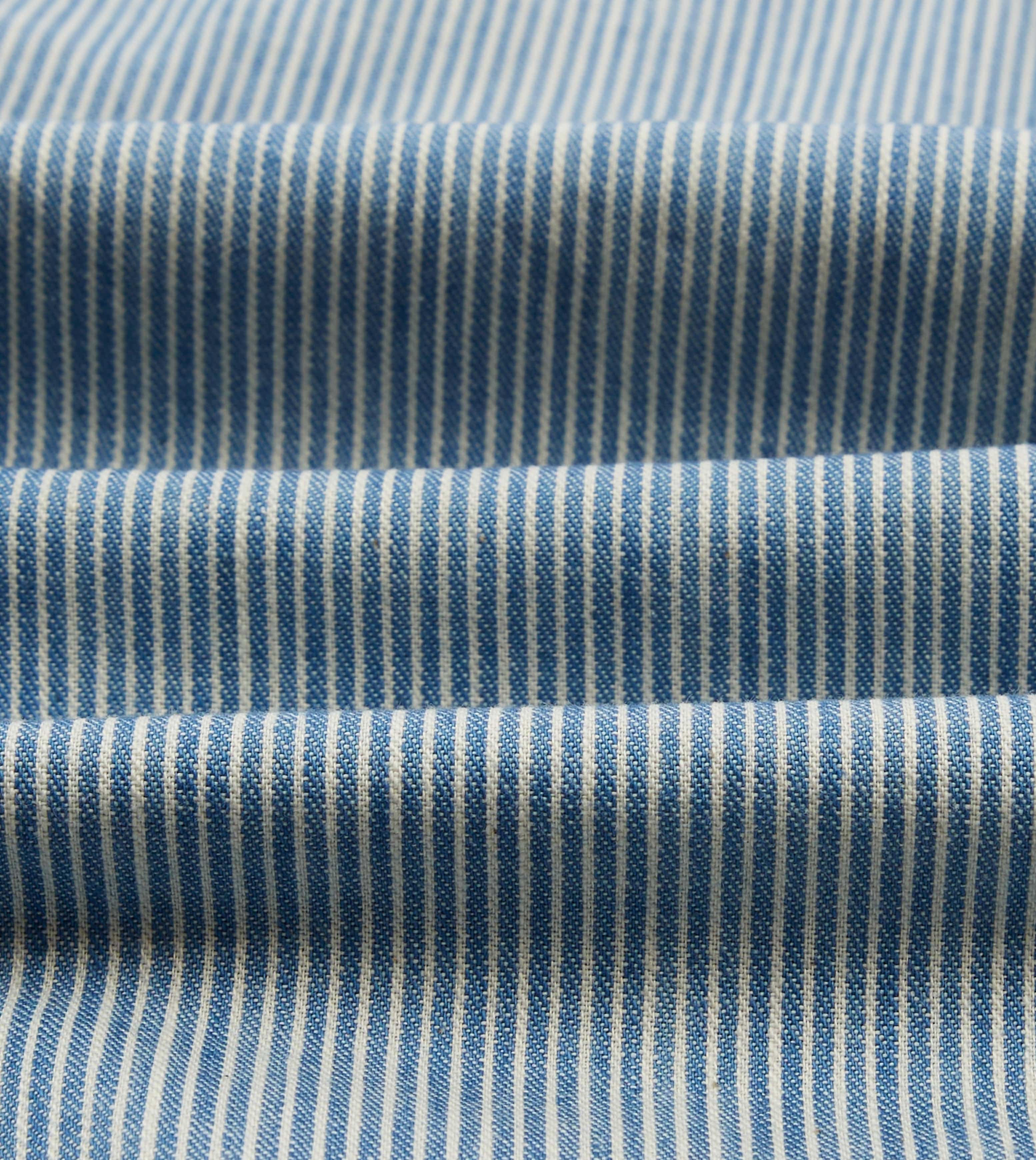 Navy Stripe Denim Work Shirt - Image 2
