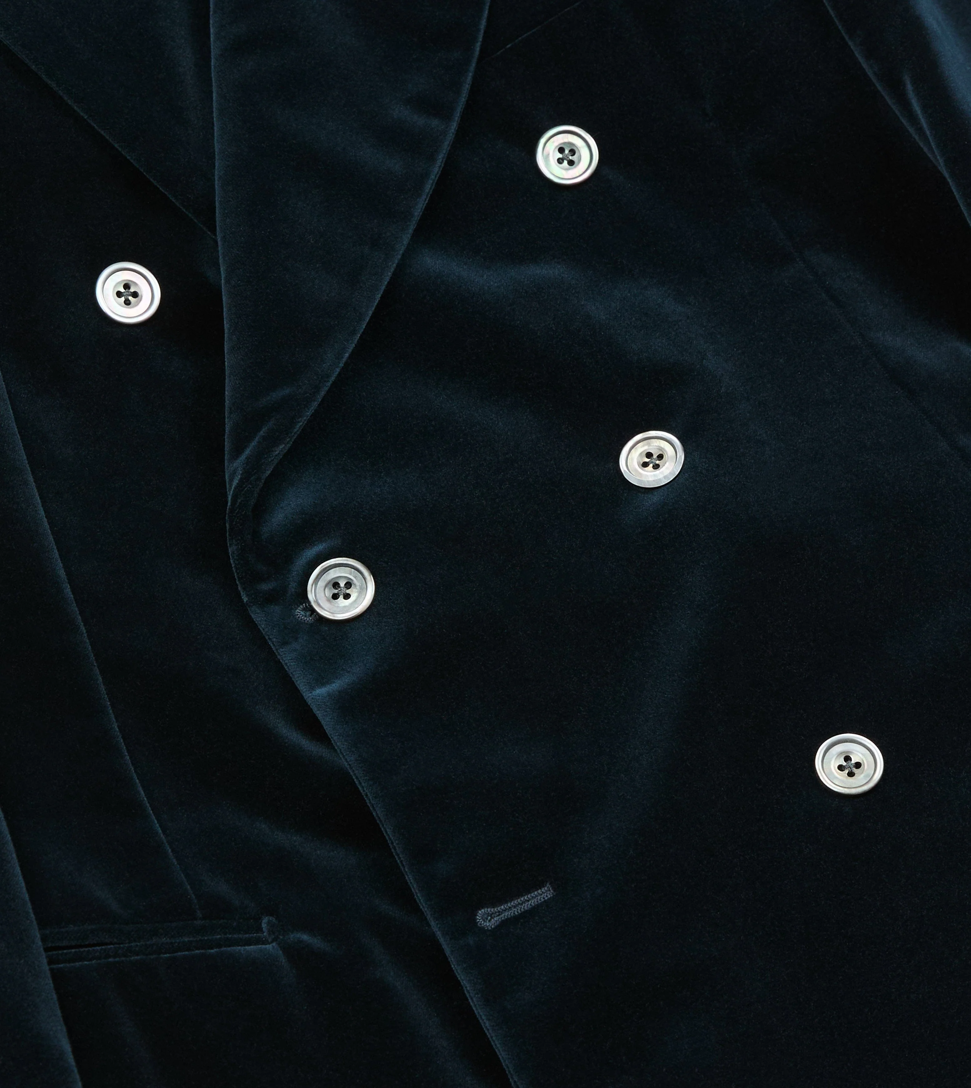 Navy Velvet Double-Breasted Blazer - Image 5