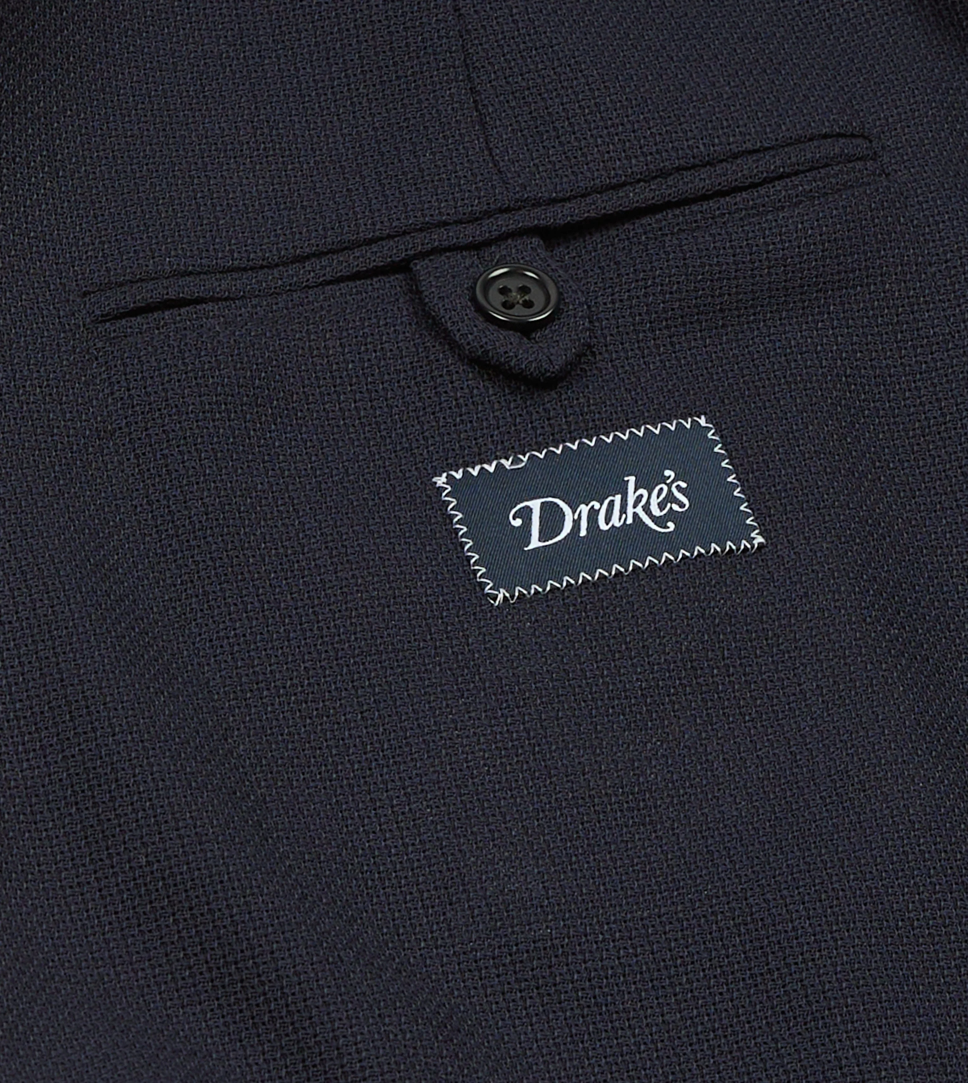Navy Wool Open Weave Travel Blazer - Image 7