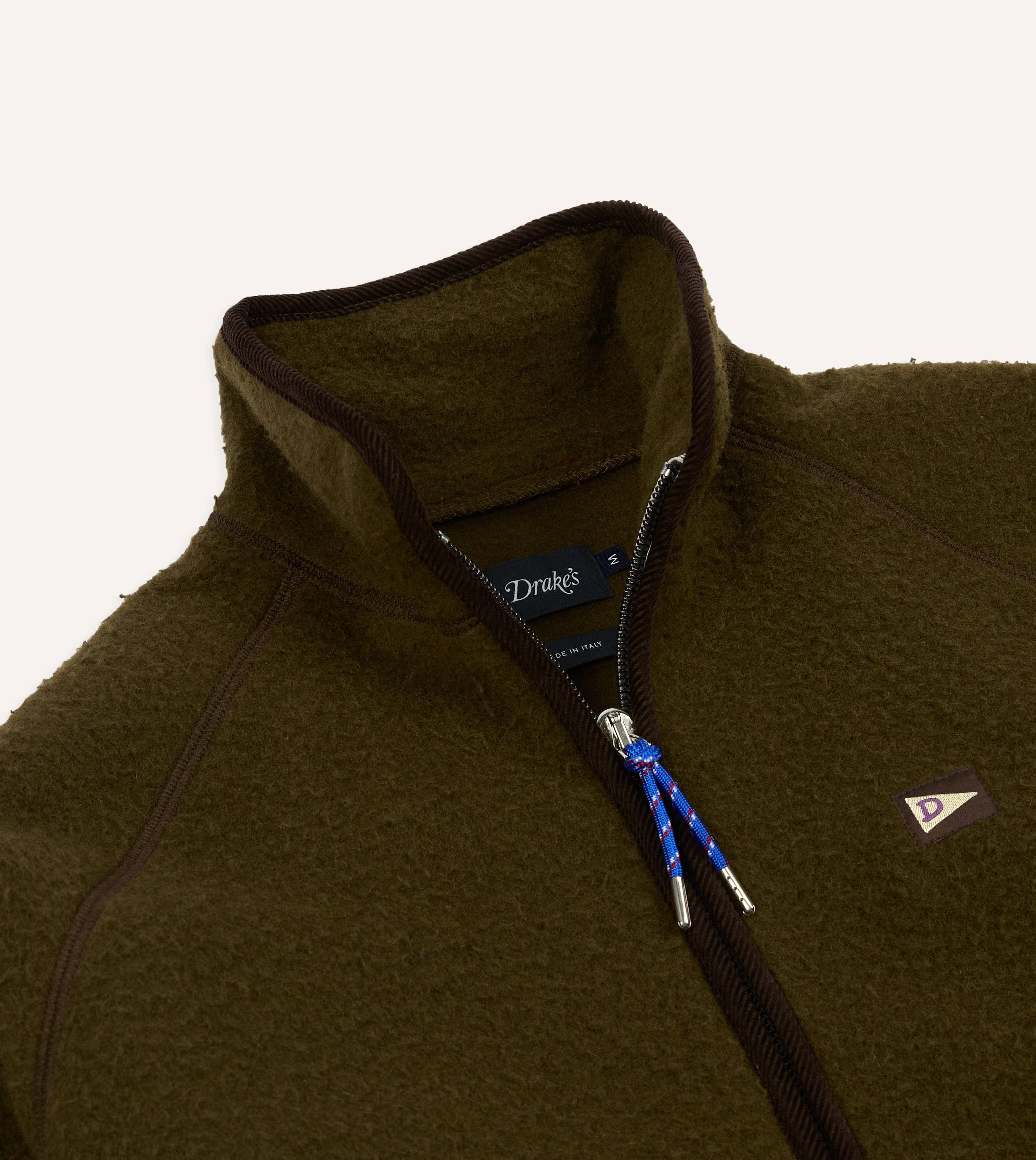 Olive Casentino Wool Half-Zip Pullover Fleece - Image 3