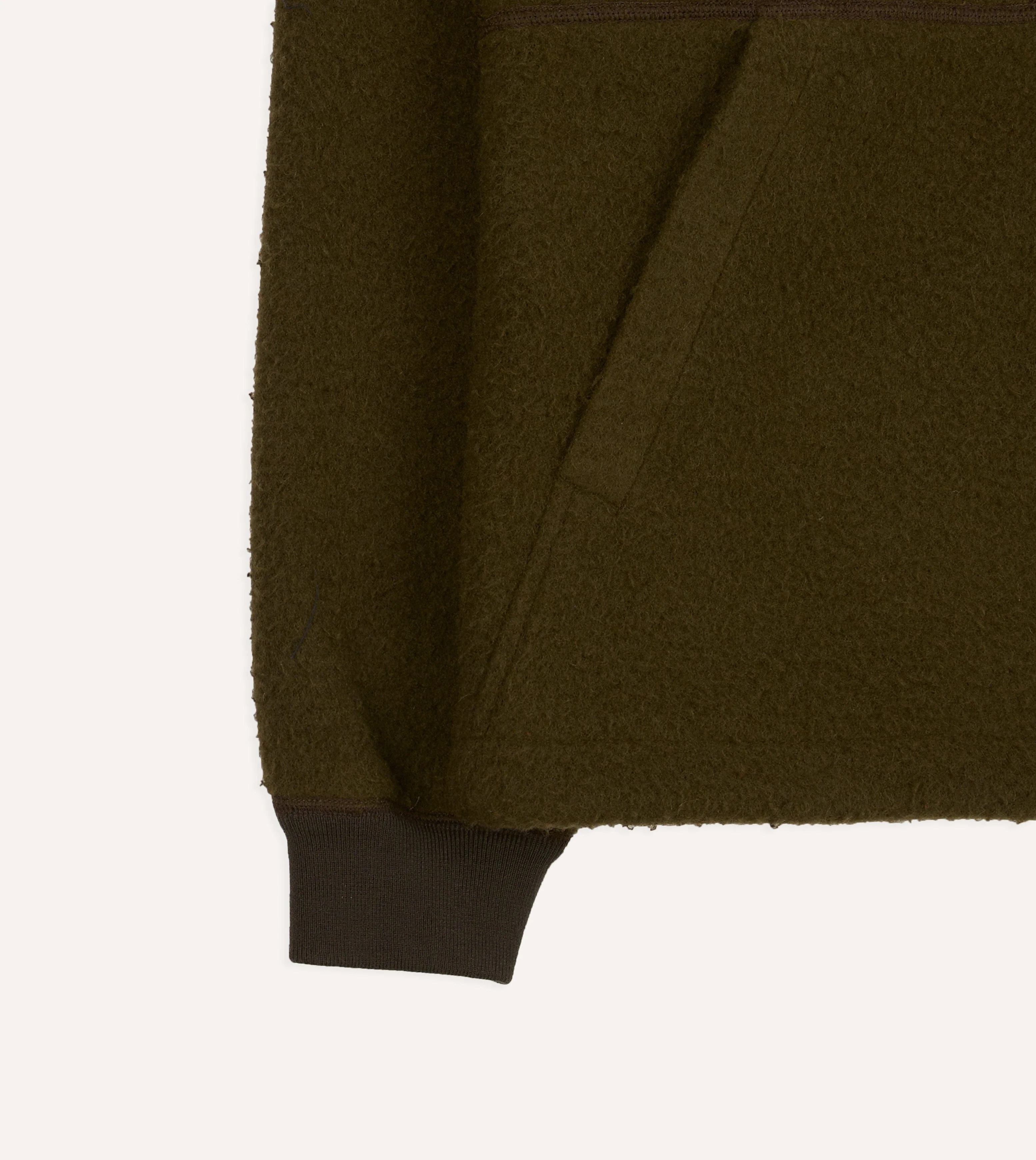 Olive Casentino Wool Half-Zip Pullover Fleece - Image 6