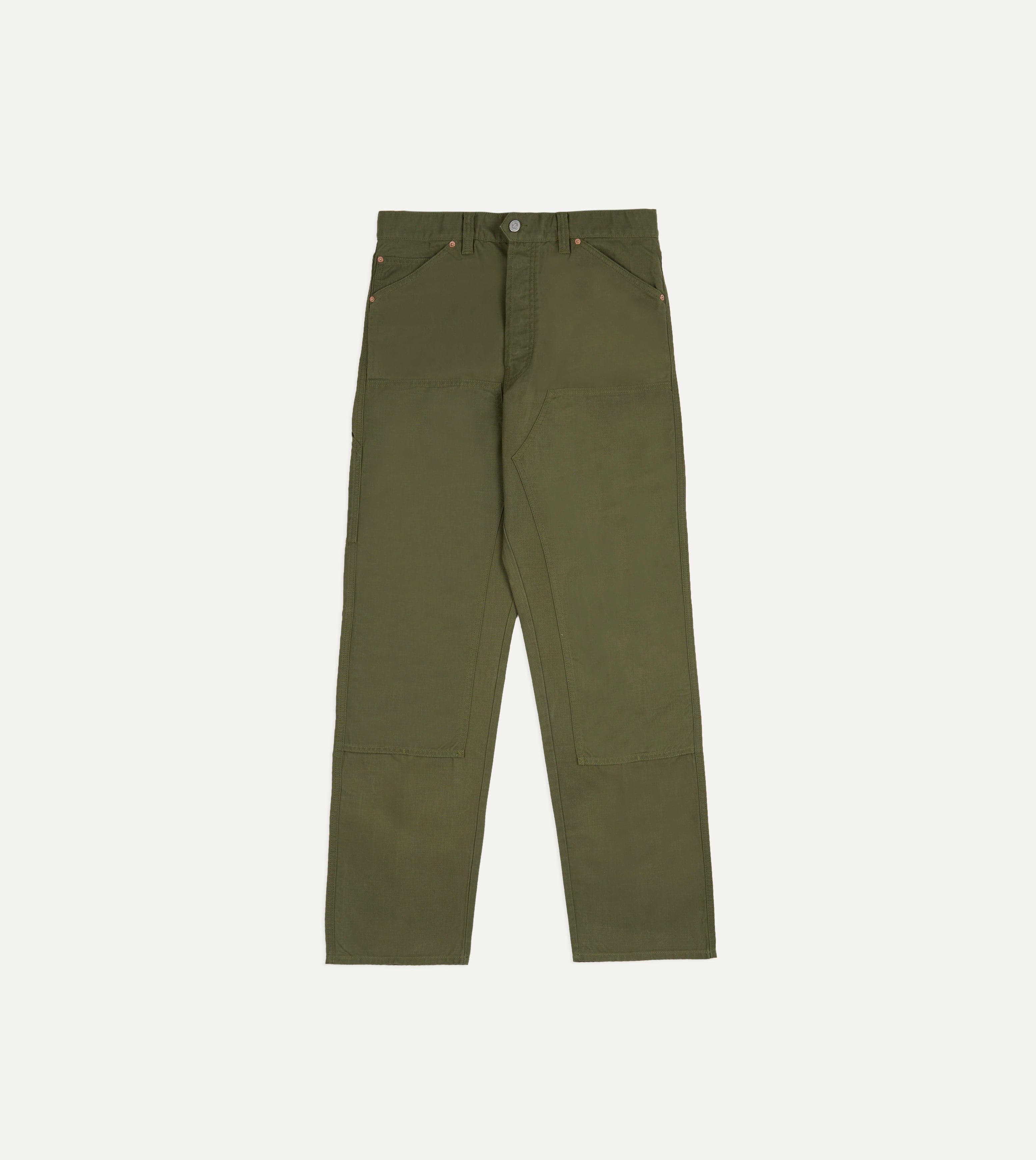 Olive Cotton Canvas Carpenter Pant - Image 3