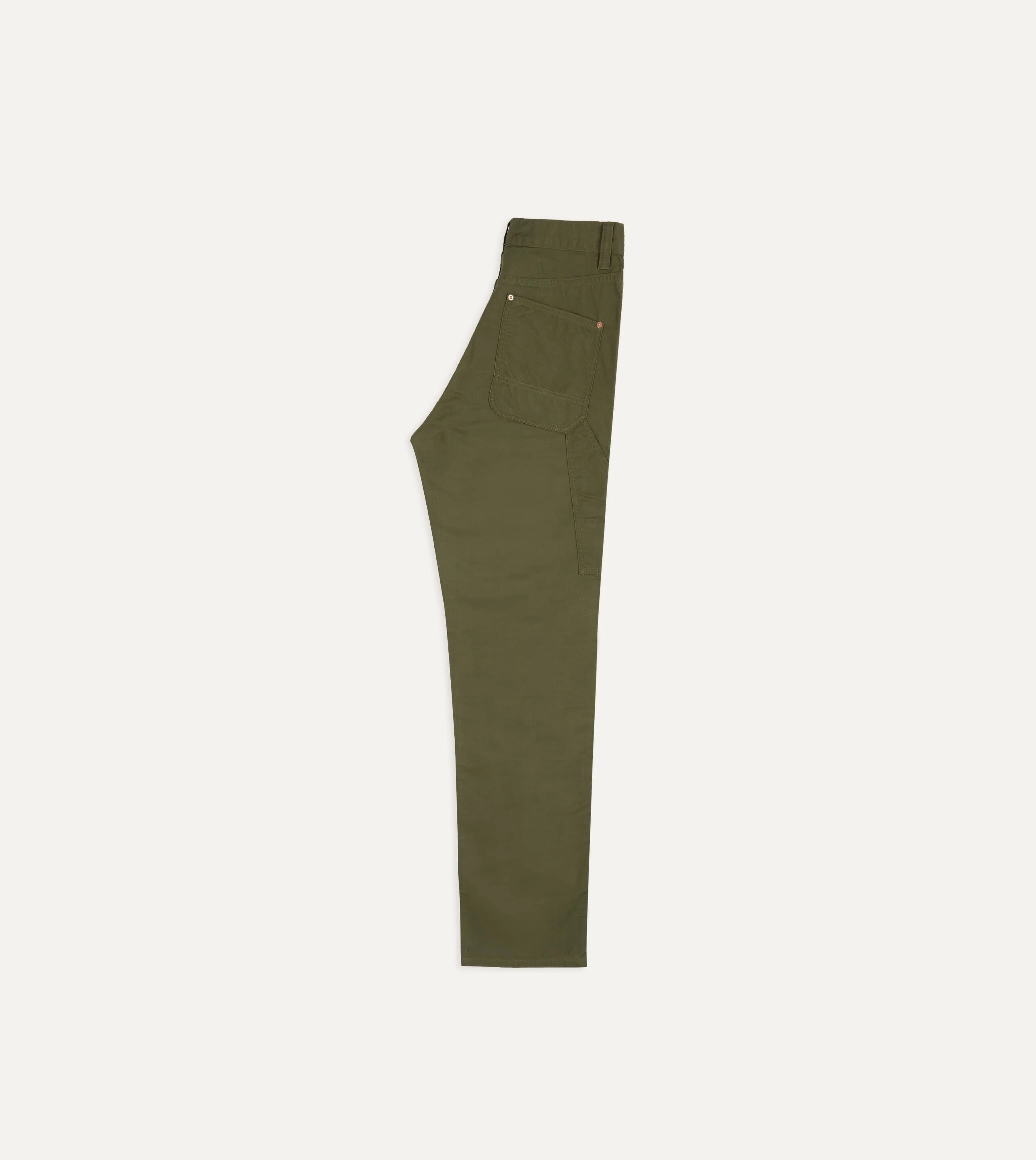 Olive Cotton Canvas Carpenter Pant - Image 6