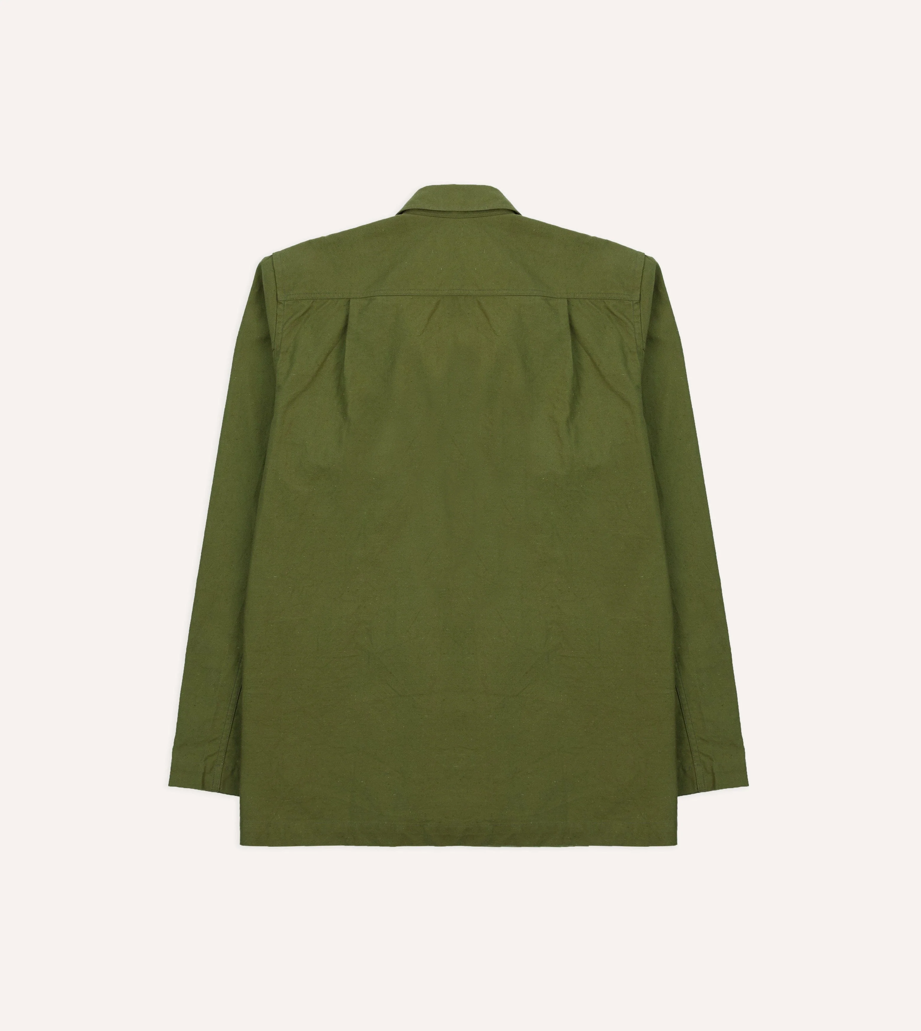 Olive Cotton Overshirt - Image 6