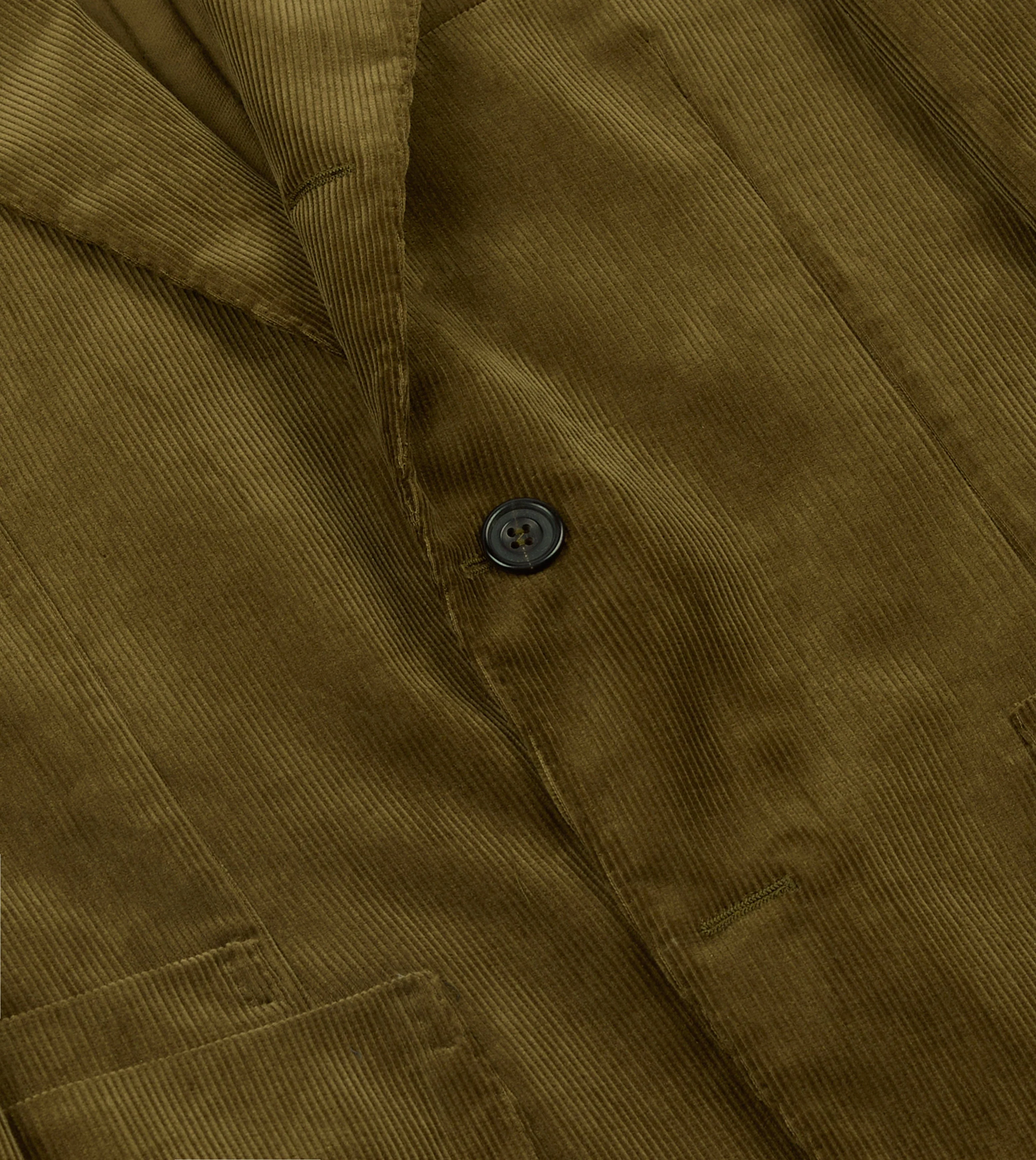 Olive Green Mid-Wale Cotton Corduroy Tailored Jacket - Image 5