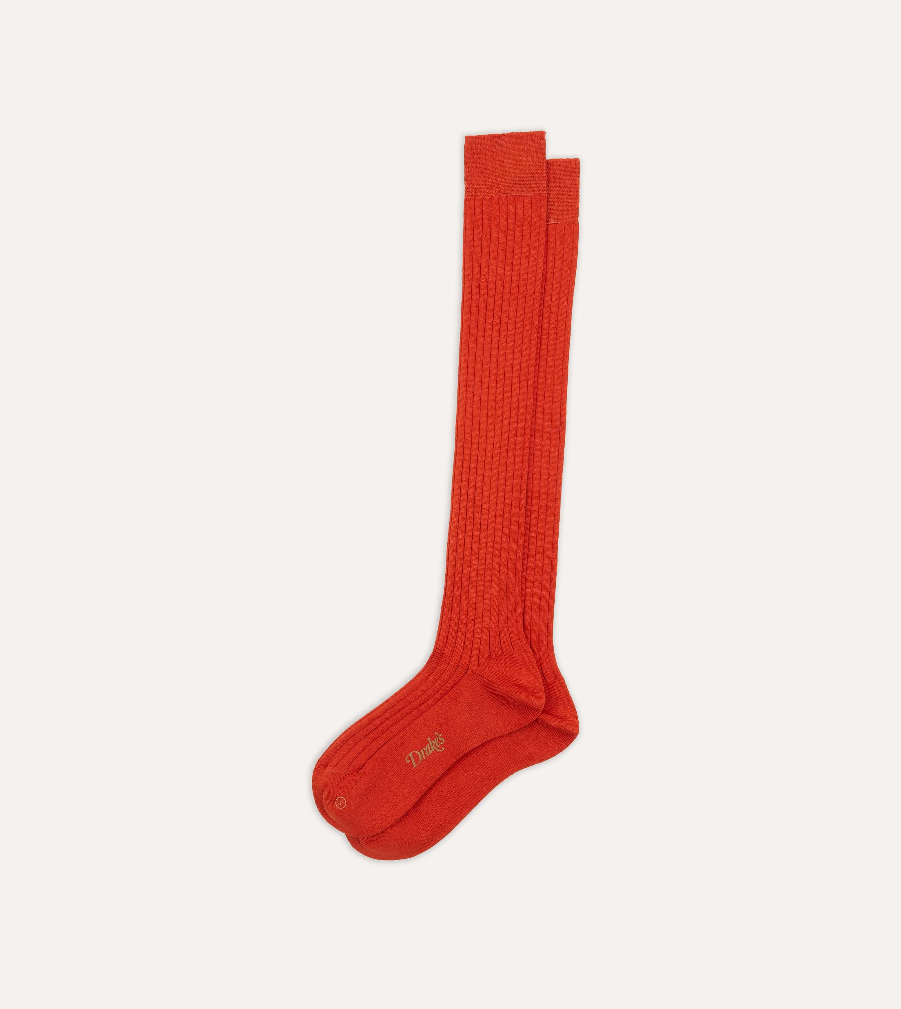 Orange Cotton Over-the-Calf Socks - Image 4