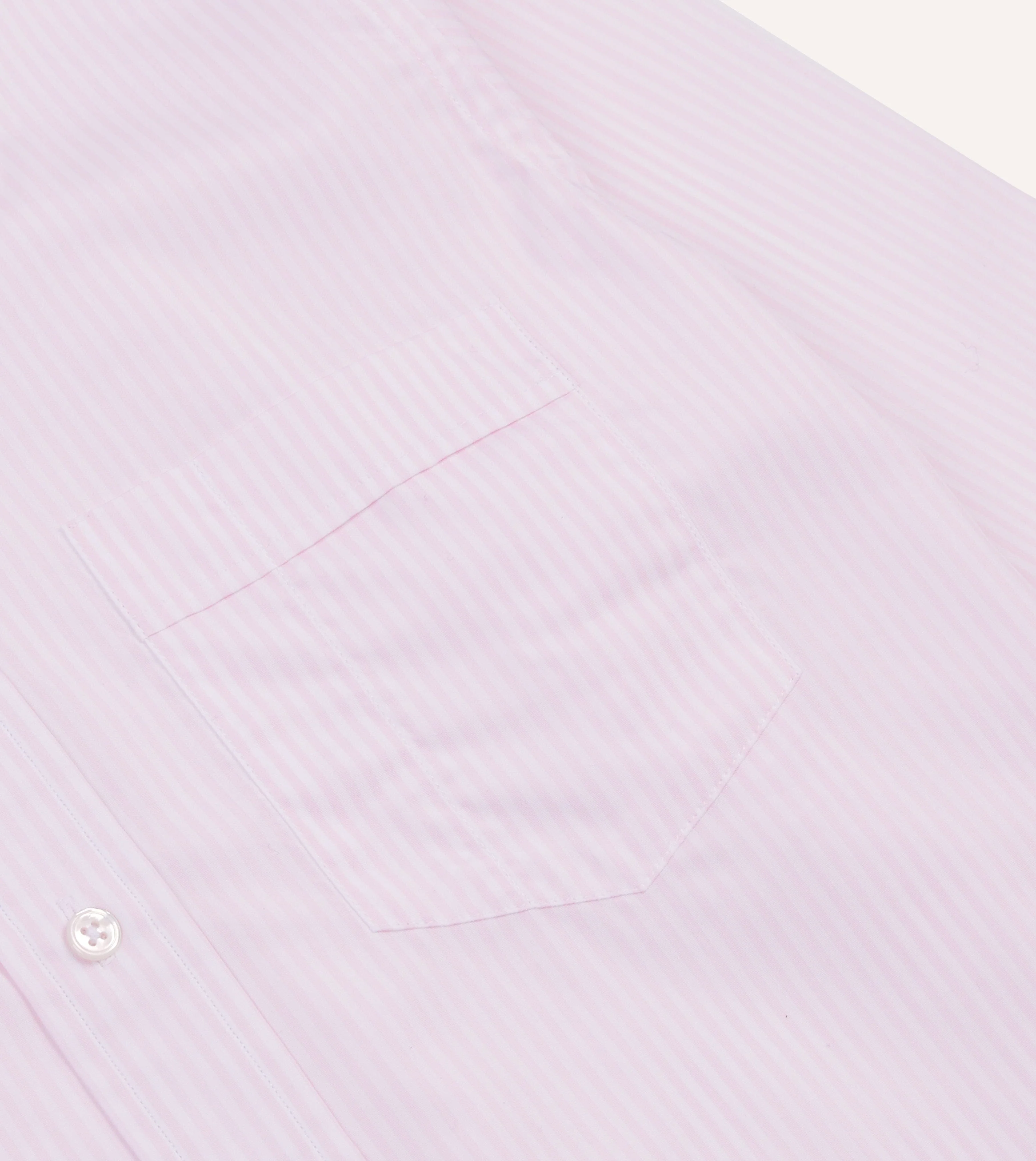 Pink Narrow Stripe Cotton Poplin Button-Down Shirt - Image 4