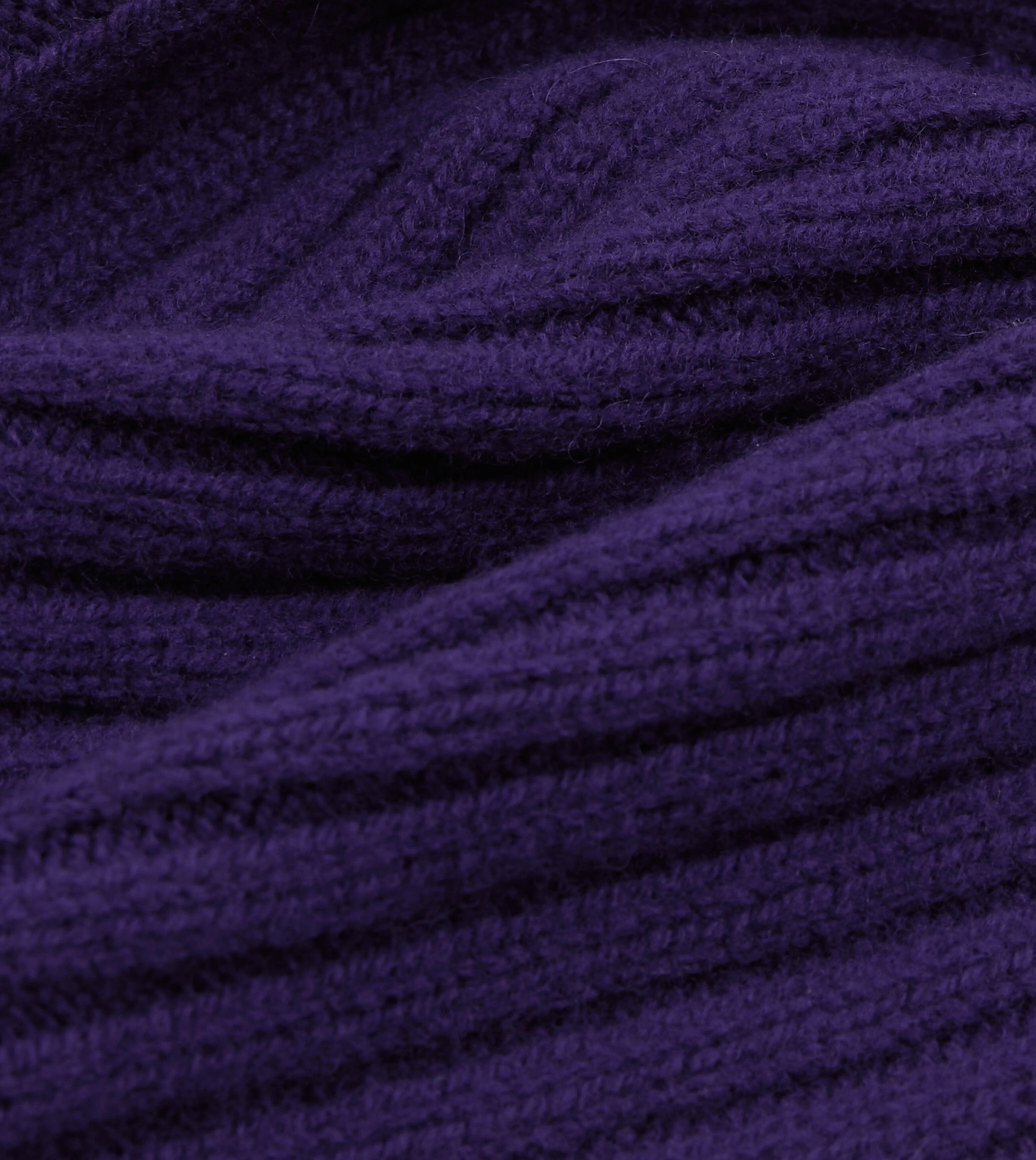 Purple Lambswool Ribbed Knit Cap - Image 2