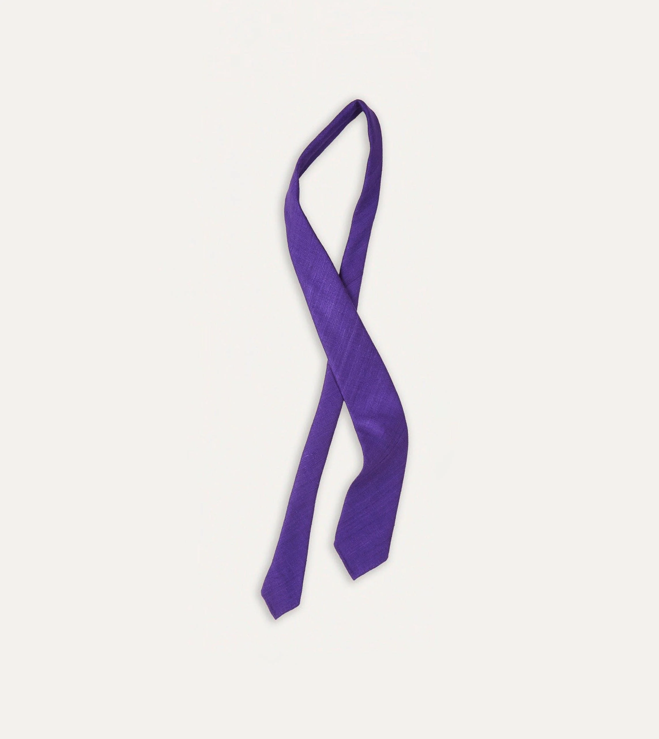 Purple Tussah Hand Rolled Silk Tie - Image 4