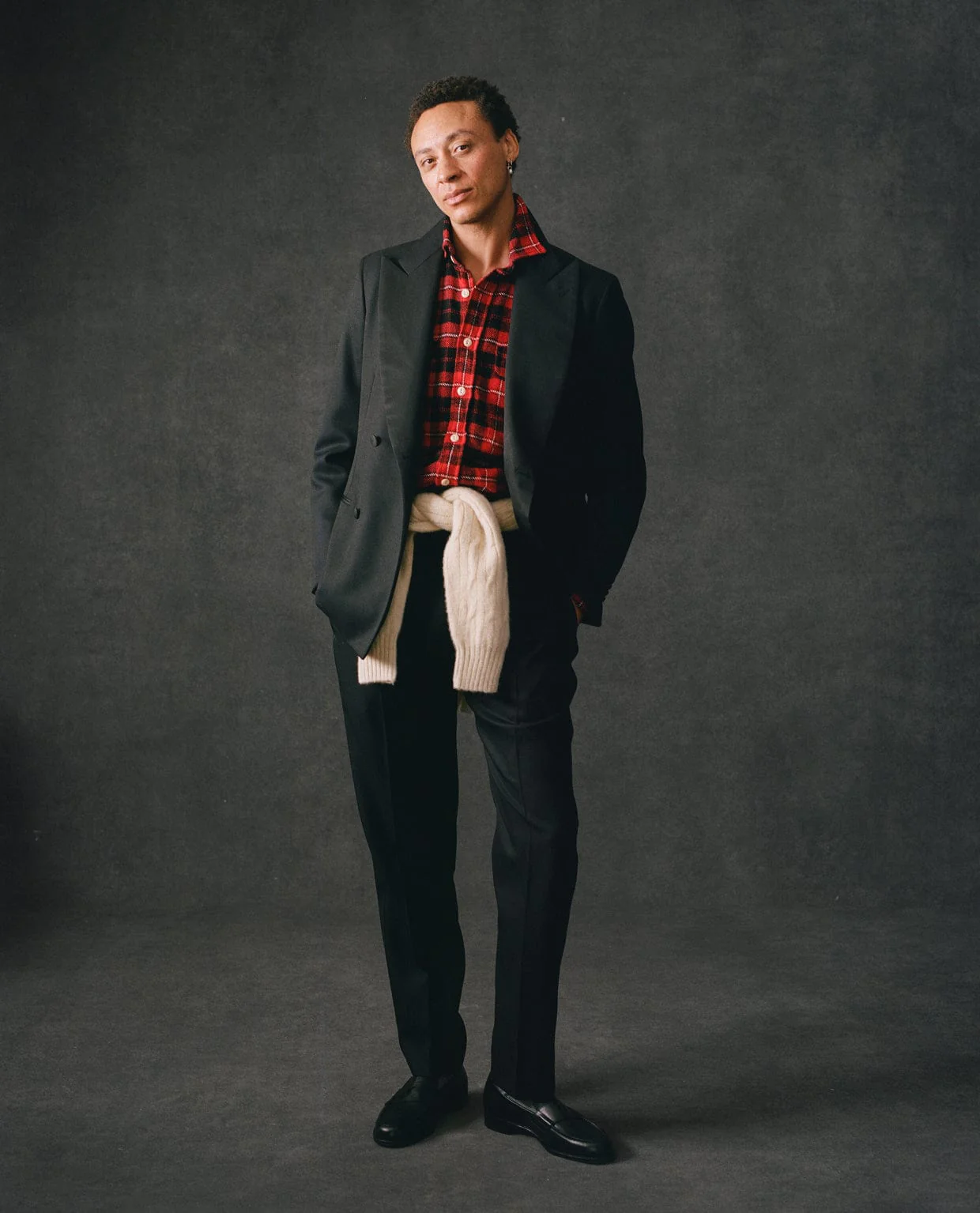 Red Check Cotton Two-Pocket Work Shirt - Image 7
