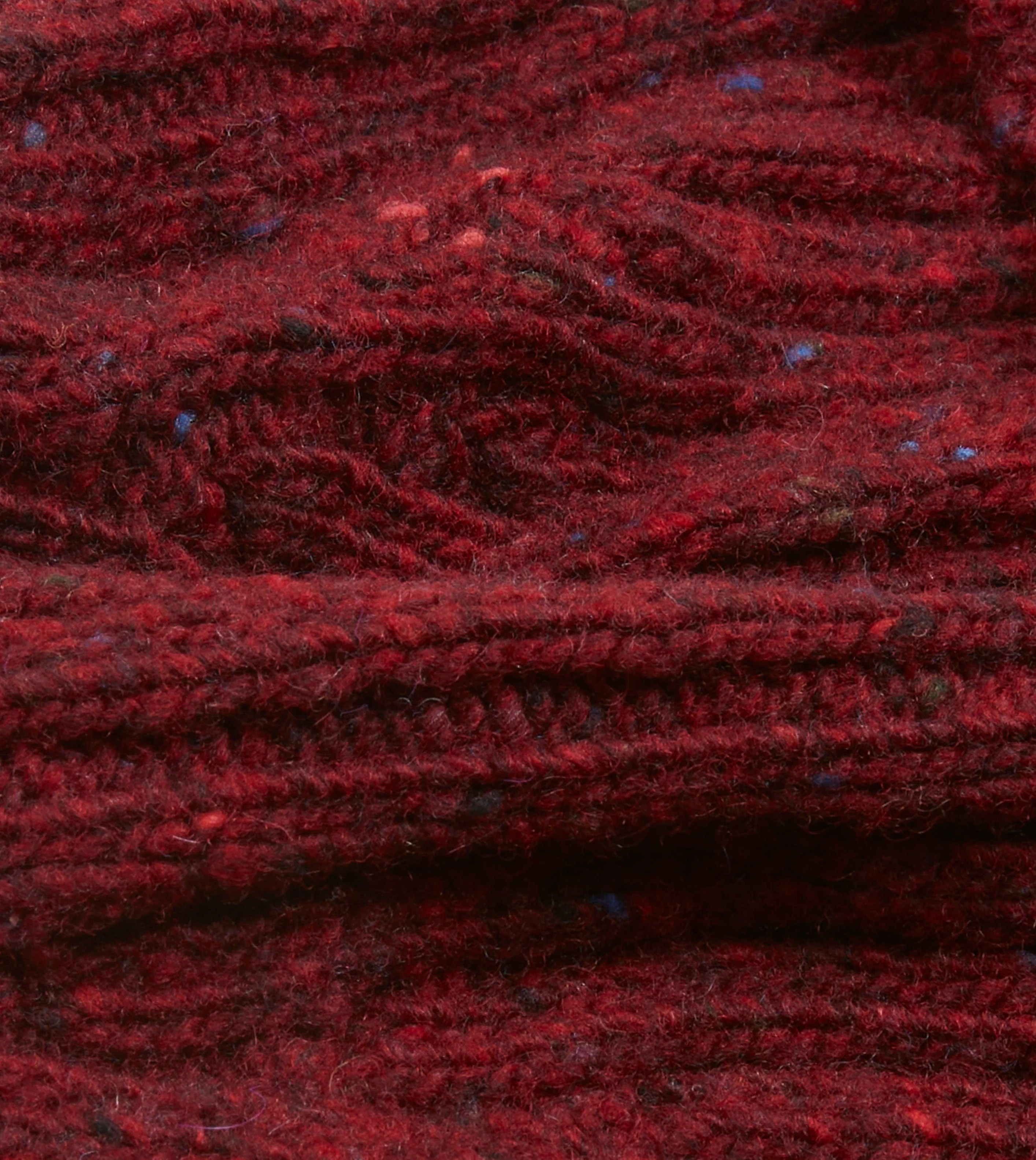 Red Ribbed Merino Donegal Knit Cap - Image 2