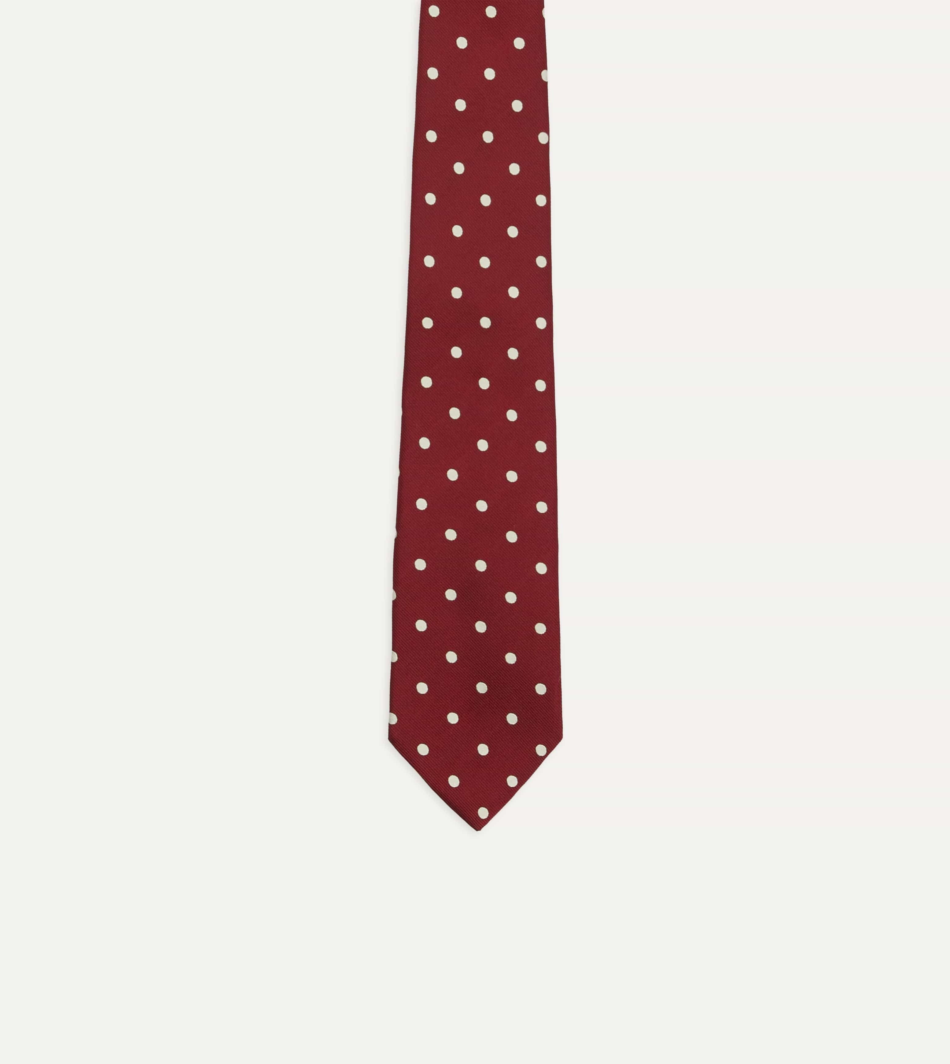 Red Polka Dot Silk Tipped Tie - Image 4