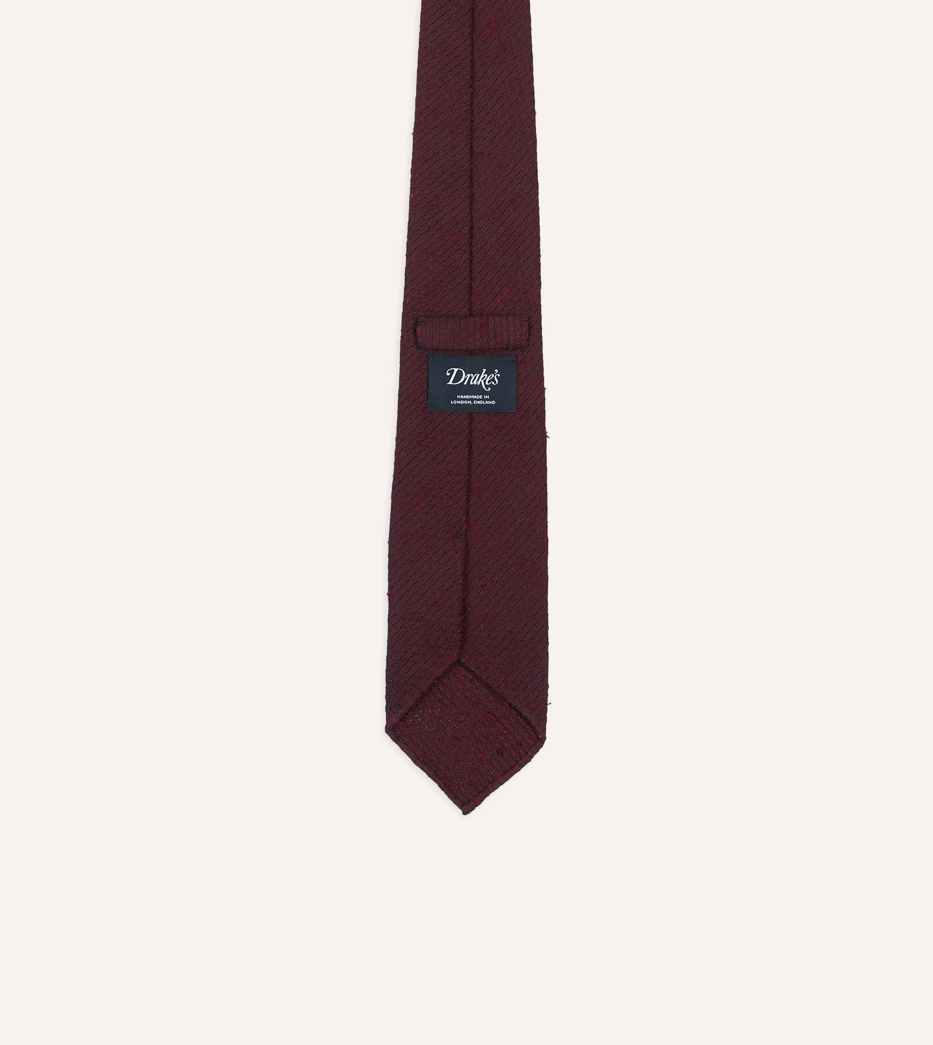 Red Shantung Silk Hand-Rolled Tie - Image 3