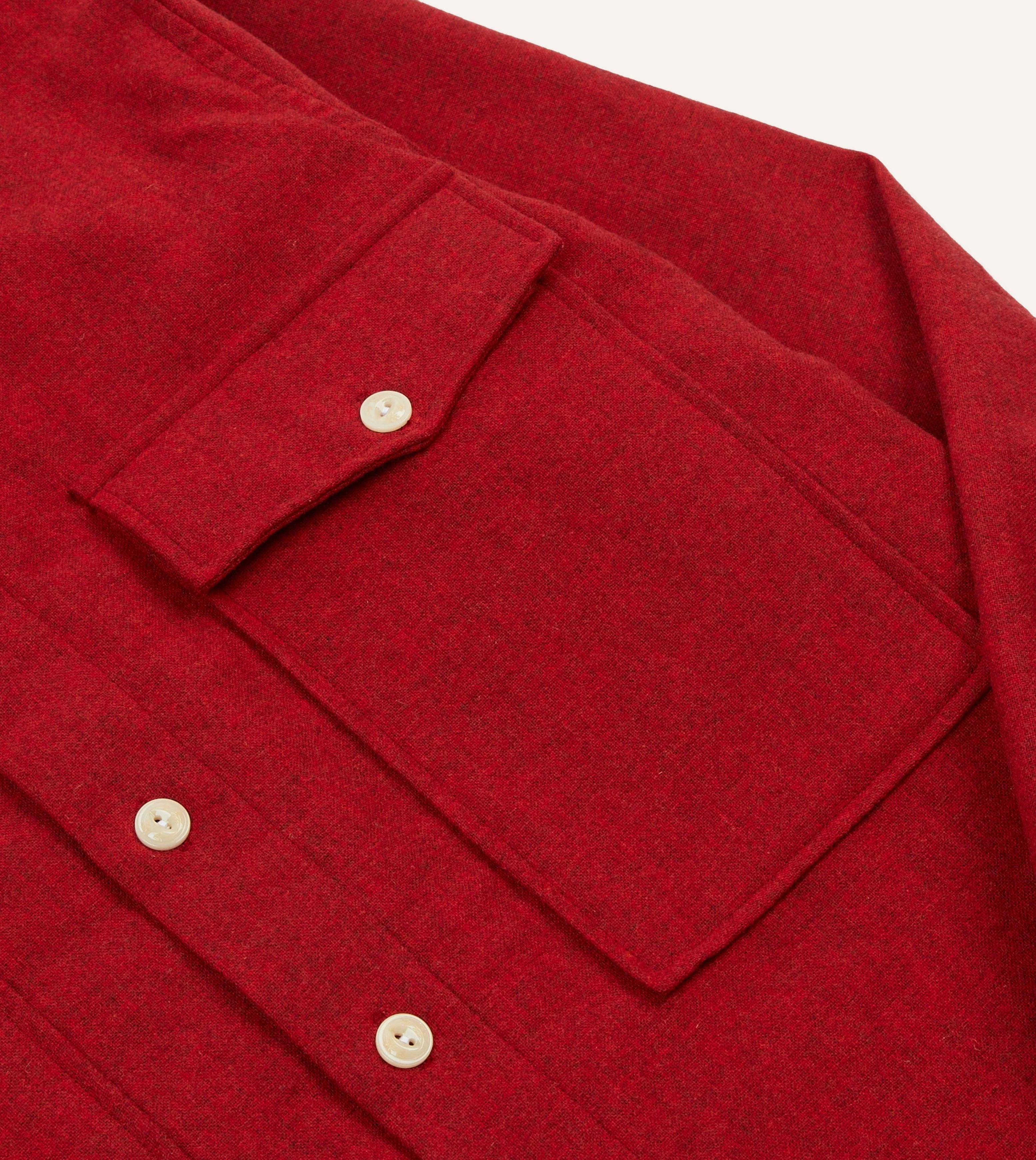 Red Wool Two-Pocket Work Shirt - Image 4