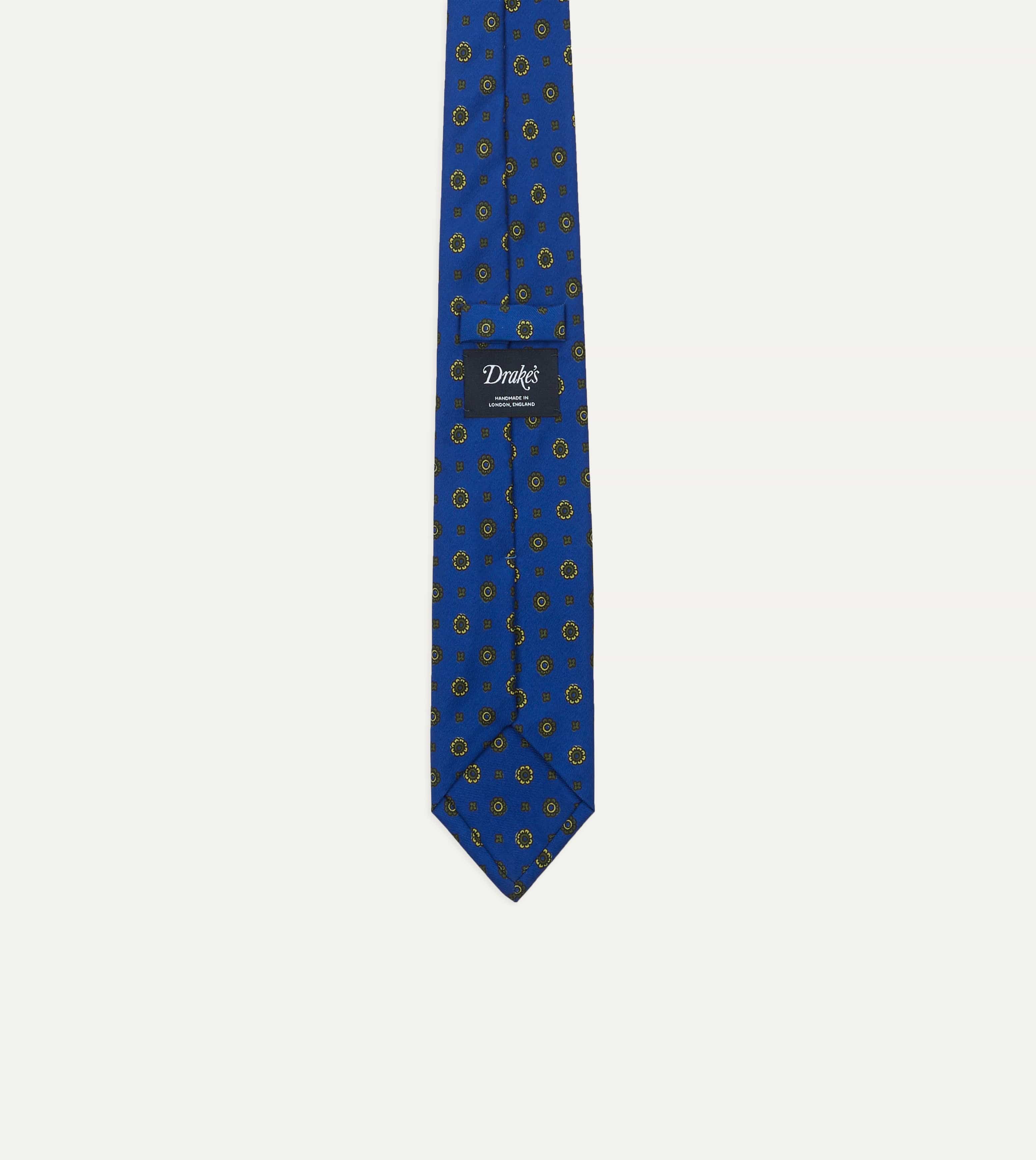 Royal Blue Baroque Paisley 36oz Madder Silk Self Tipped Tie - Image 3