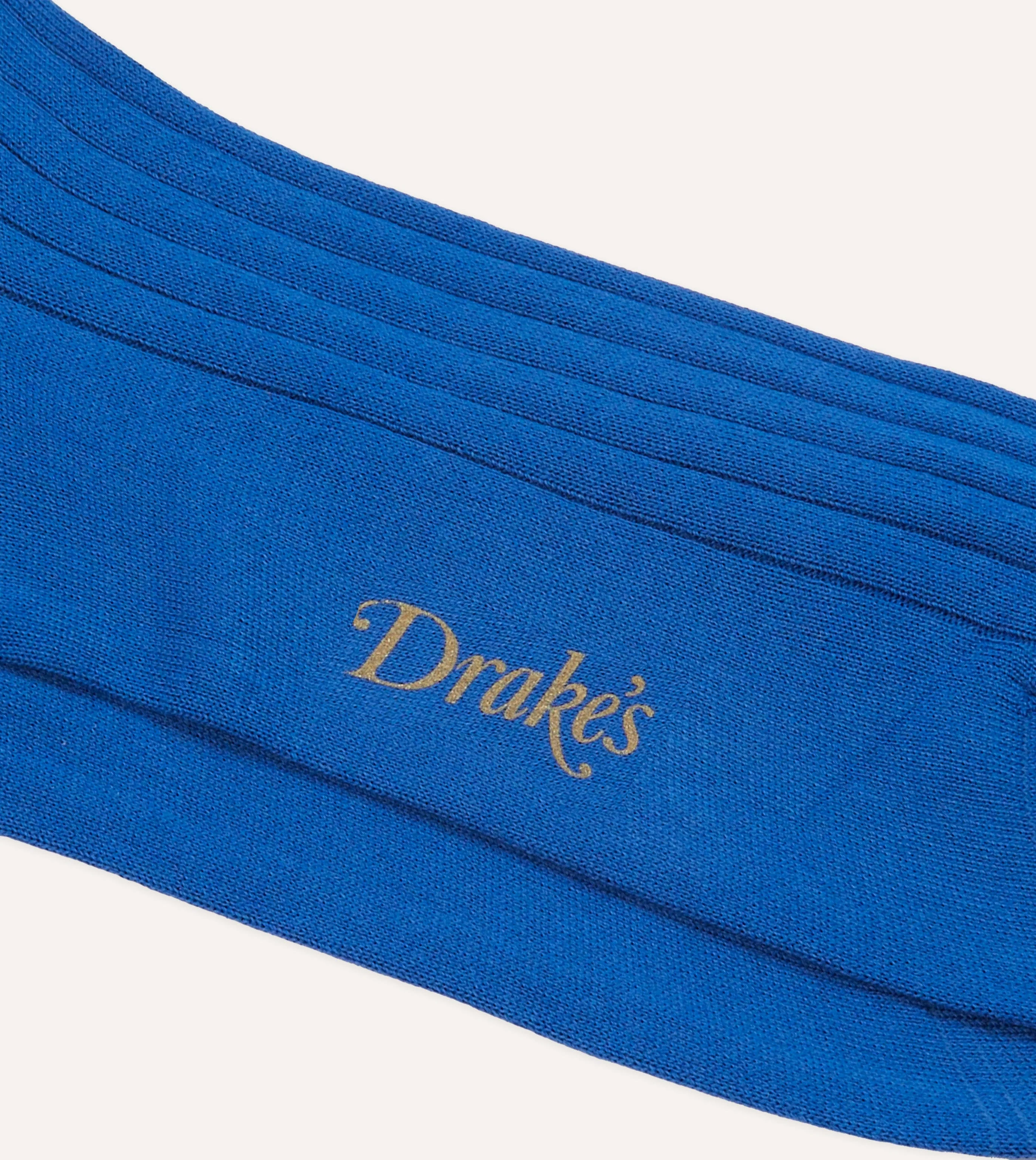 Royal Blue Cotton Mid-Calf Socks - Image 2