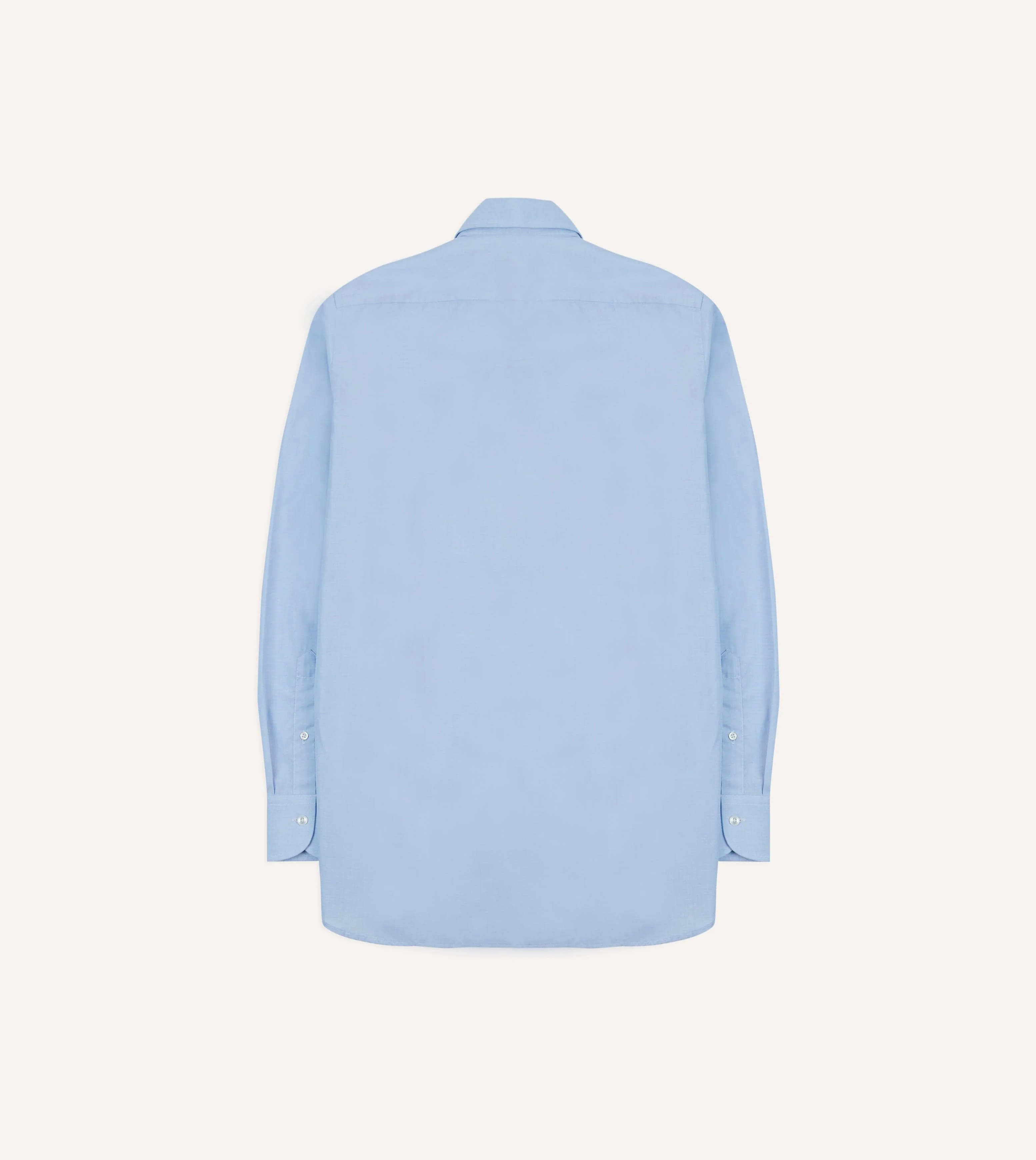 Sky Blue Cotton Spread Collar End-on-End Poplin Shirt - Image 5