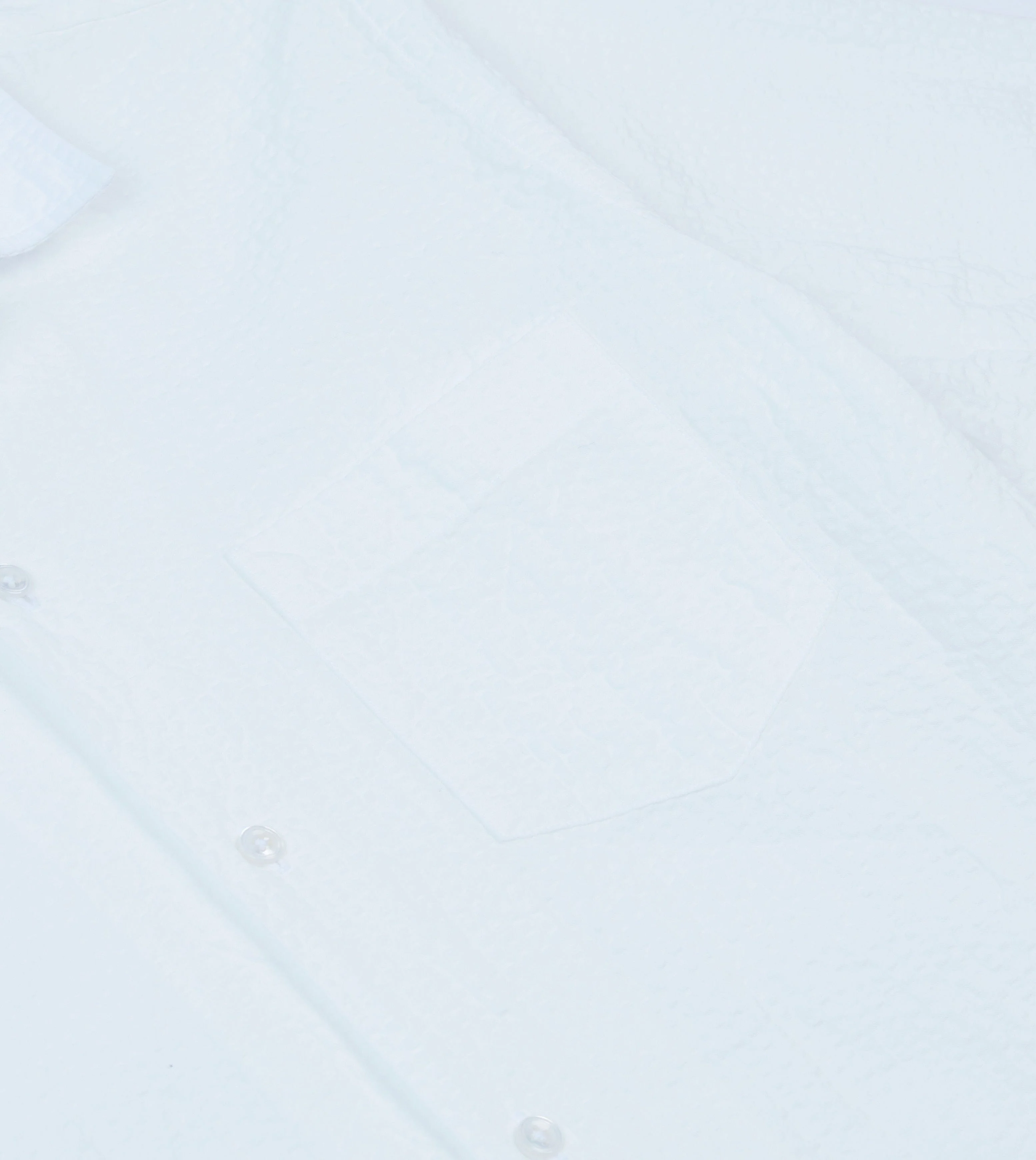 White Cotton-Linen Seersucker Camp Collar Short Sleeve Shirt - Image 4