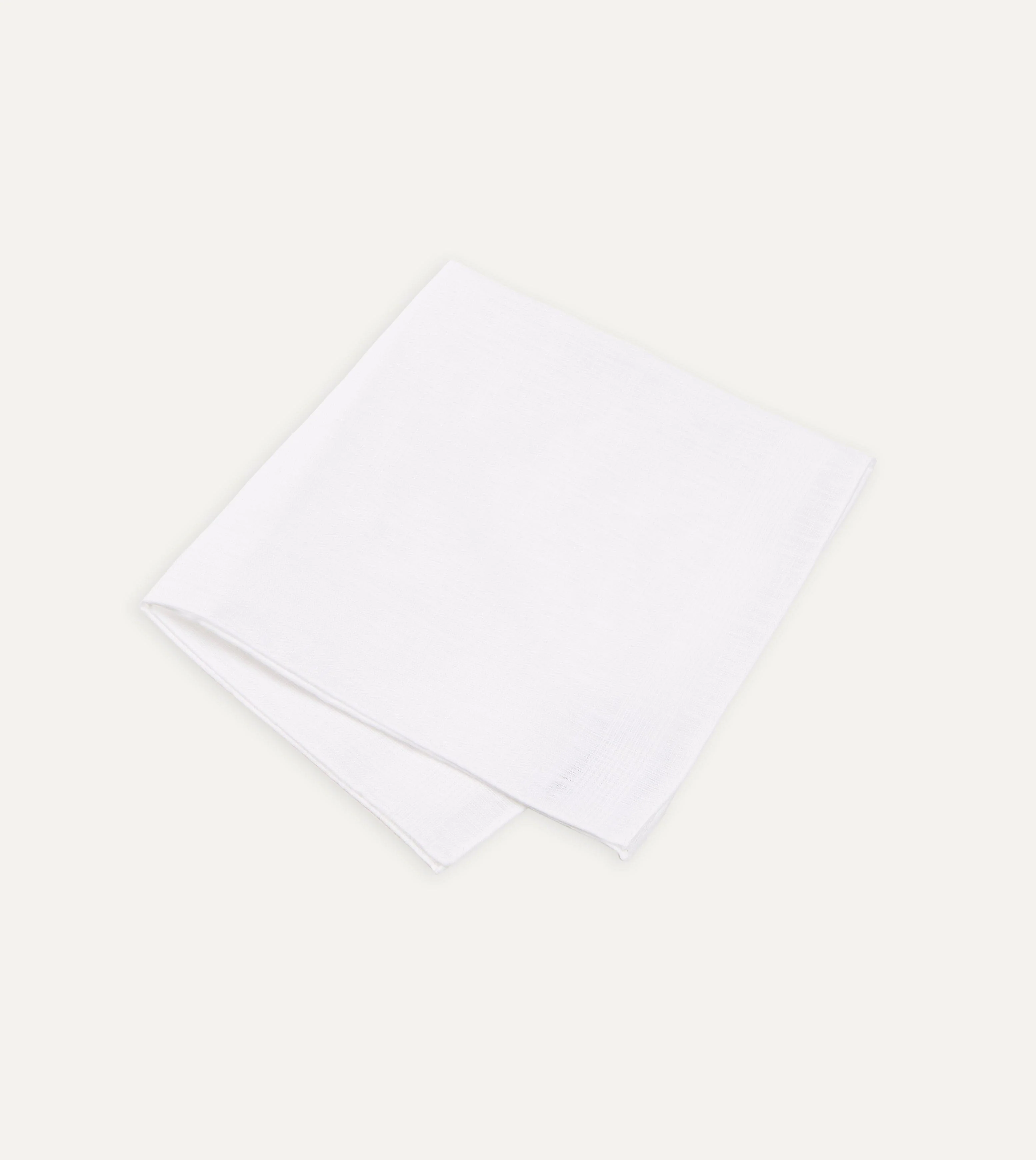 White Linen Pocket Square - Image 2