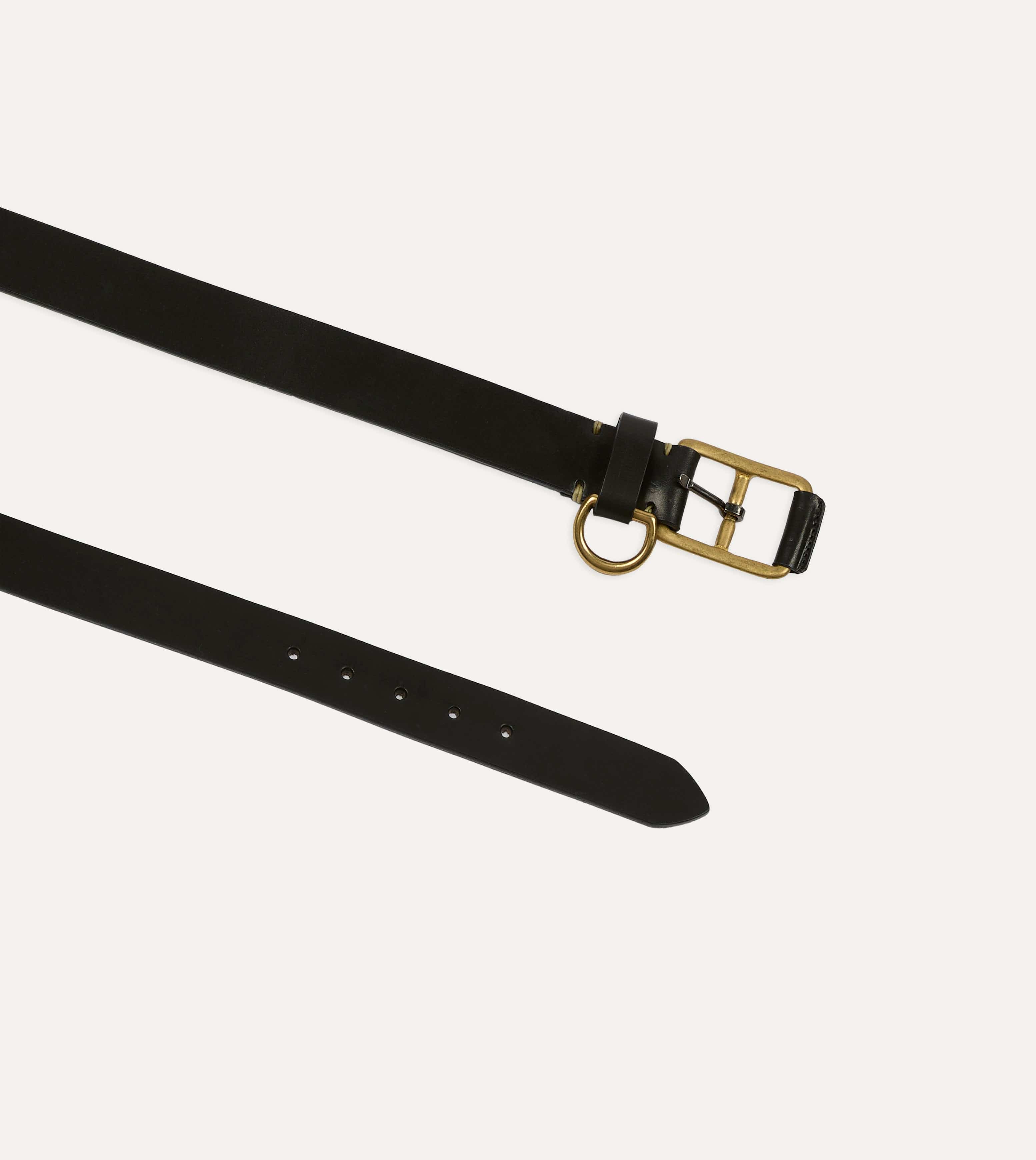 Yuketen Black Stitched D-Ring Belt - Image 2